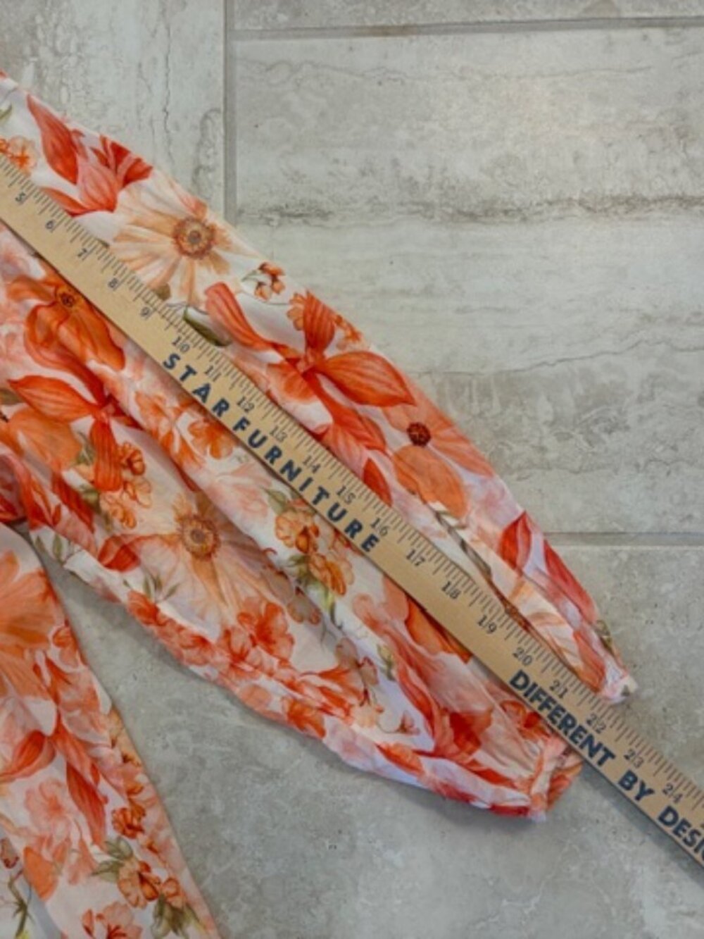 H&M Coral Babydoll Flora Mini Dress Cotton Large Boho Flowy Cottagecore Coastal - Picture 11 of 11
